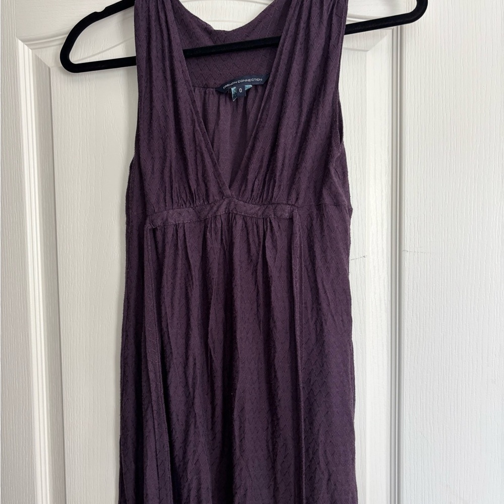 French Connection Deep Purple Textured Dress